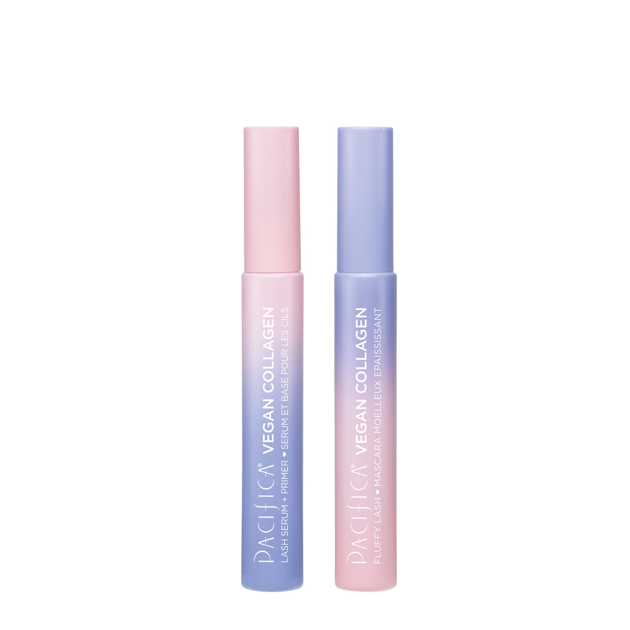 Pacifica Beauty Vegan Collagen Lash Serum and Primer & Fluffy Lash Mascara Duo Set, Makeup, Black Mascara, Volumizing, Lengthening, Conditioning, Vitamin B & E, Eyelash Serum, Eye Makeup (Set of 2)